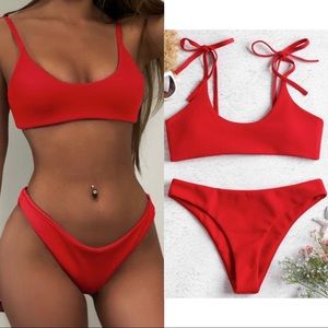 ✨ Tie Shoulders Ribbed Bikini ✨